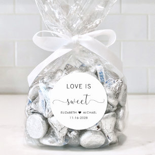 Love Is Sweet Wedding Thank You Classic Round Sticker