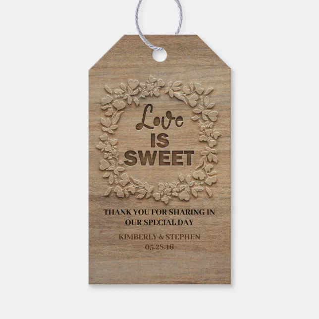Love is Sweet Wedding Thank You Gift Tags | Zazzle