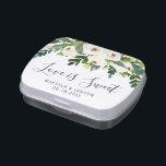 Love Is Sweet White Floral Greenery Wedding Favor Candy Tin<br><div class="desc">Elegant floral wedding candy tin featuring hand painted watercolor white roses and greenery along with "Love is Sweet" in a lovely handwritten script and your names and date below.   These custom candy tins make useful wedding favors.</div>