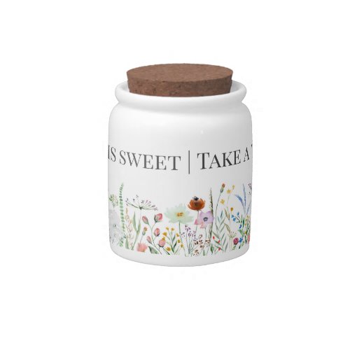 Love is sweet Wildflowers Wedding Candy Jar