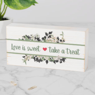 Love is sweet wooden box sign