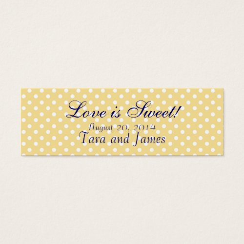 Love is Sweet Yellow Dots Wedding Favor Tag Cards Business Card Template