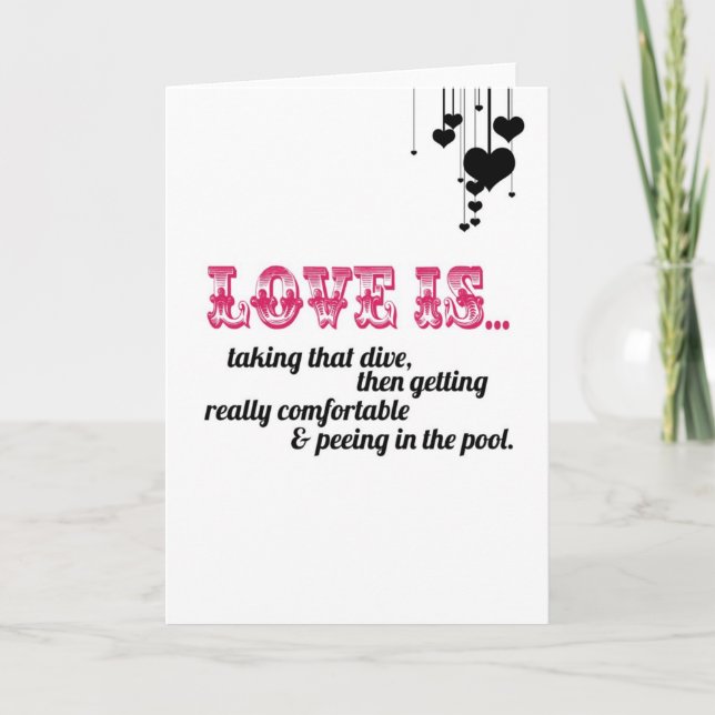 Love is taking the dive Card (Front)