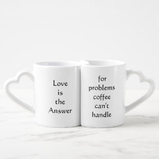 "Love is the answer, for..." nested mugs