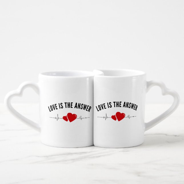 Love Is the Answer Minimal Coffee Mug (Front Nesting)