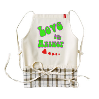 Love is the Answer with hearts Zazzle HEART Apron