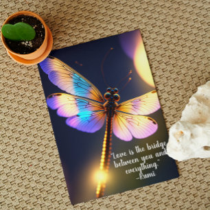 Love Is the Bridge Rumi Quote Dragonfly Greeting Card