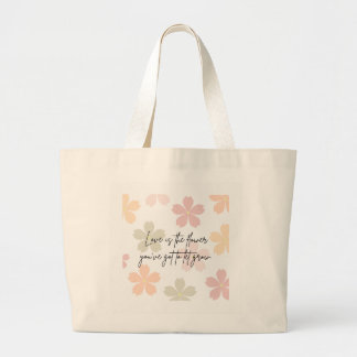 Love Is The Flower Quote Tote Bag - Aesthetic