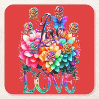 Love is the greatest of things, and God is love. Square Paper Coaster