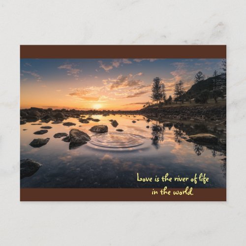 Love is the river of life in the world postcard