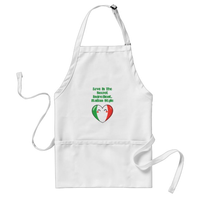 Love Is The Secret Ingredient Italian Style Adult Apron (Front)