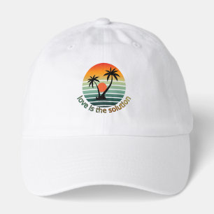 Love Is the Solution Tropical Sunset Palm Tree T Hat