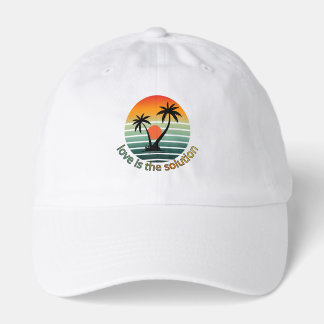 Love Is the Solution Tropical Sunset Palm Tree T Hat