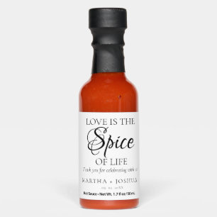 Love is the spice of live Wedding Guest Favors Hot Sauces