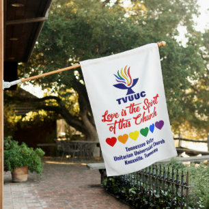 Love is the Spirit - Rainbow Hearts House Flag