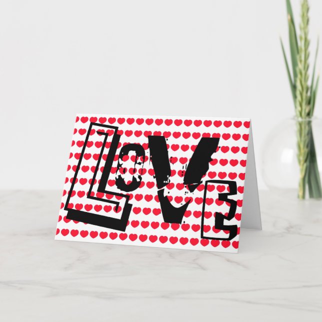 Love is the Word Hearts Valentine Holiday Card (Front)