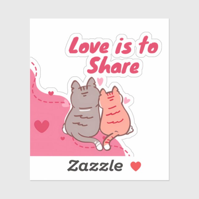  Love Is to Share Cute Cats  Sticker (Sheet)