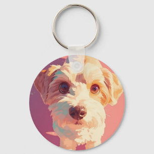 Love is unconditional, especially from a dog. keychain
