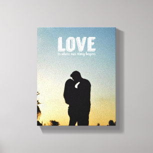Love is Where our Story Begins Couple Photo Canvas