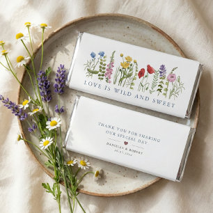 Love is Wild and Sweet Elegant Wildflower Wedding Hershey Bar Favors