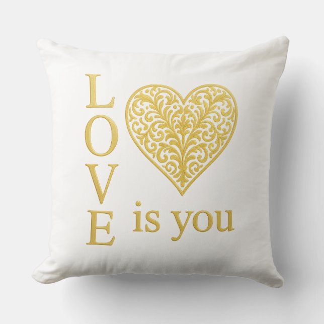 love is you throw pillow (Front)