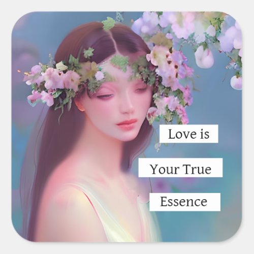 Love is Your True Essence  Fairy Like Angelic  Square Sticker