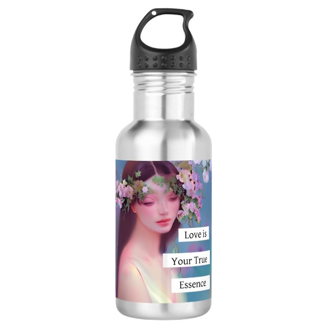 Love is Your True Essence | Fairy Like Angelic  Stainless Steel Water Bottle (Front)