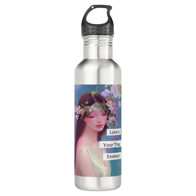 Love is Your True Essence | Fairy Like Angelic  Stainless Steel Water Bottle (Front)