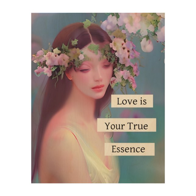 Love is Your True Essence | Fairy Like Angelic  Wood Wall Art (Front)