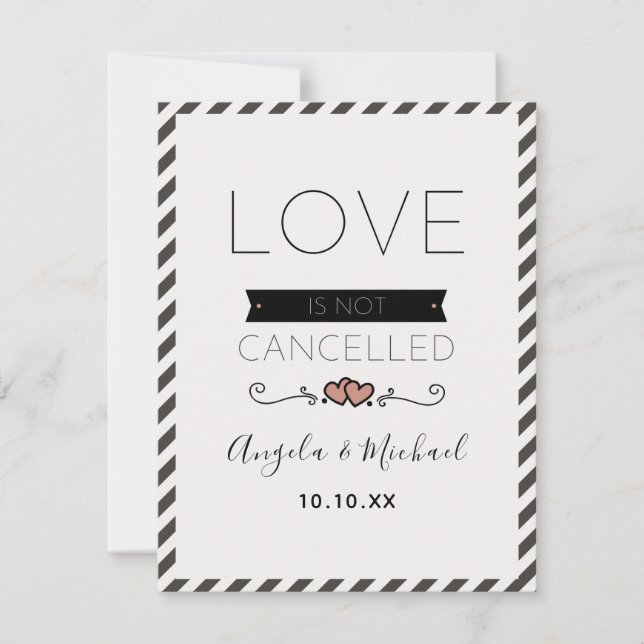 Love Isn't Canceled Romantic Pastel Minimal White Holiday Card (Front)