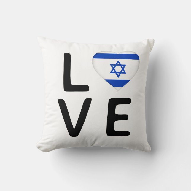 Love - Israel Flag Throw Pillow (Front)