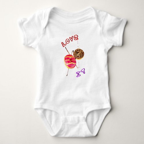 Love It Doughnut 2 June Valentines World Donut Day Baby Bodysuit