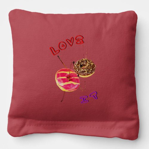 Love It Doughnut 2 June Valentines World Donut Day Cornhole Bags