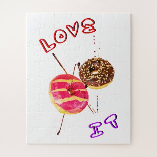 Love It Doughnut 2 June Valentines World Donut Day Jigsaw Puzzle