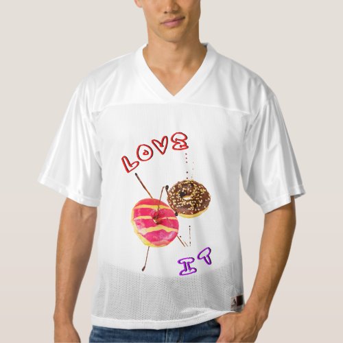 Love It Doughnut 2 June Valentines World Donut Day Mens Football Jersey