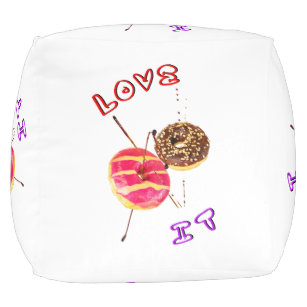 Love It Doughnut 2 June Valentines World Donut Day Pouf