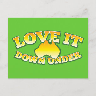 Love it Down under Aussie Australian Shop Design Postcard