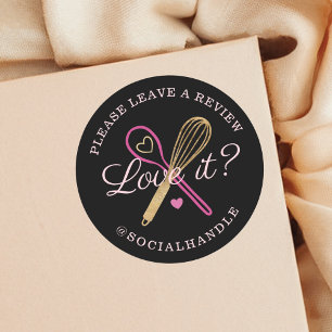 Love It? Leave A Review Bakery Whisk & Spoon Black Classic Round Sticker