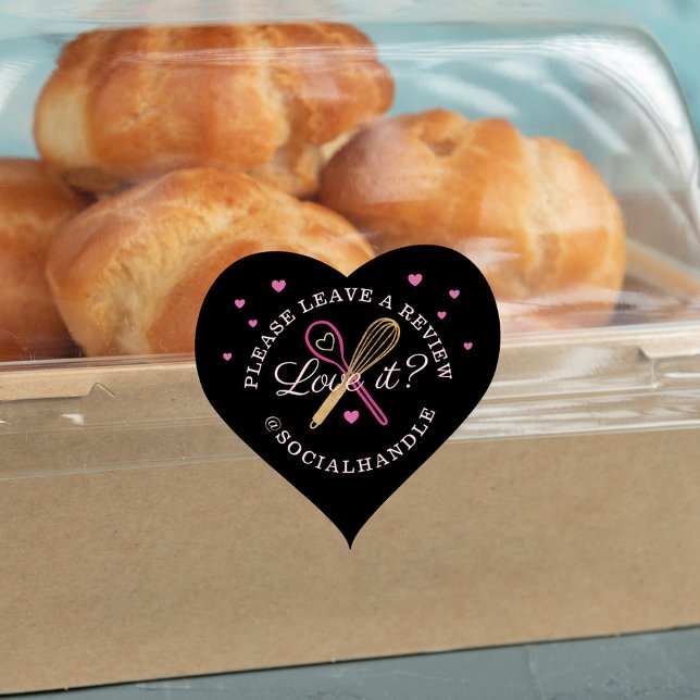 Love It? Leave A Review Bakery Whisk & Spoon Black Heart Sticker (Creator Uploaded)