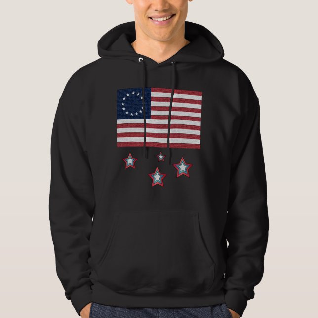 LOVE IT OR LEAVE IT American Betsy Ross Flag Hoodie (Front)