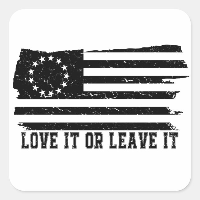 LOVE IT OR LEAVE IT rush-limbaugh betsy ross Flag Square Sticker (Front)