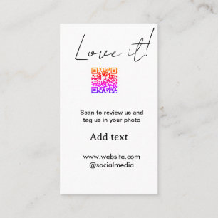 Love it scan QR review social media share photo na Business Card