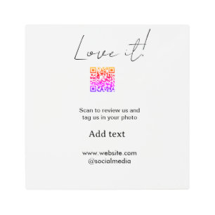 Love it scan QR review social media share photo na Metal Print