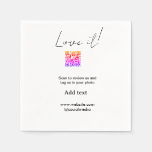Love it scan QR review social media share photo na Napkins