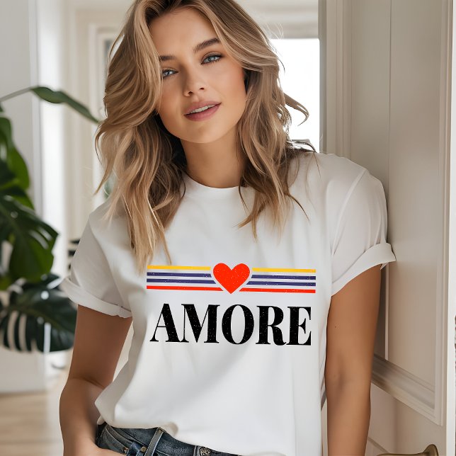 Love Italian Simple Modern Typography Heart Tri-Blend Shirt (Creator Uploaded)