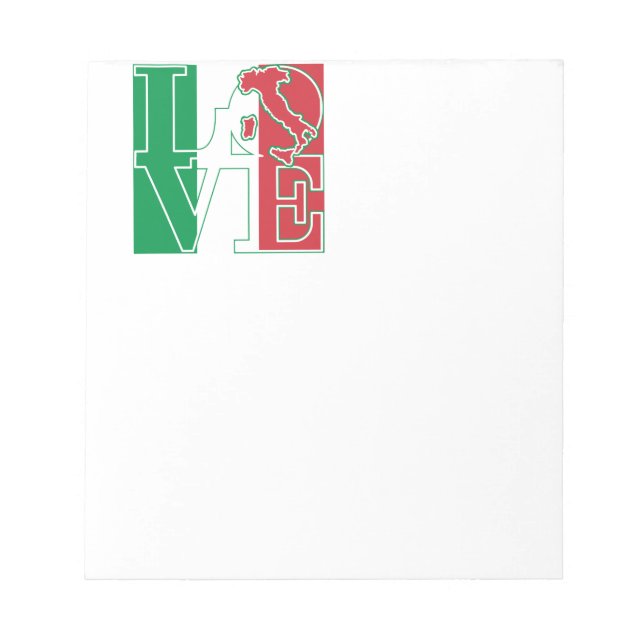 LOVE Italian Style Notepad (Front)