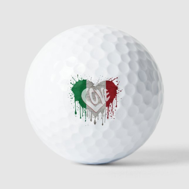 Love Italy Flag Golf Balls (Front)