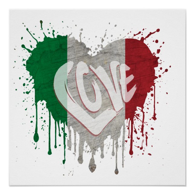 Love Italy Flag Poster (Front)