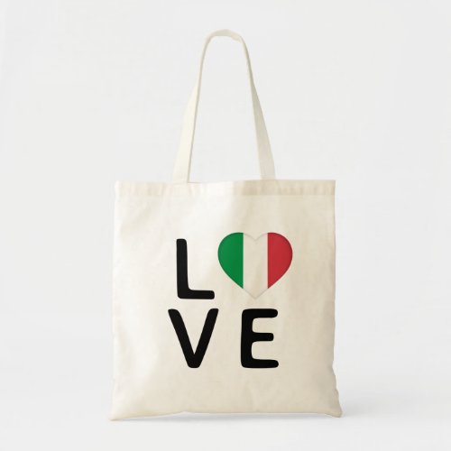 Love _ Italy Flag Tote Bag