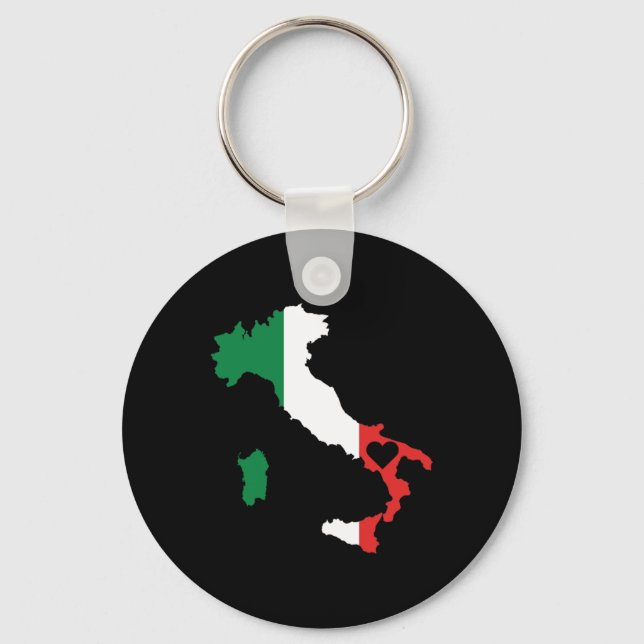 Love Italy Gift Italian Pride Heart Keychain (Front)